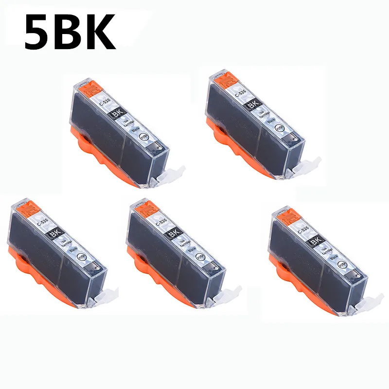 5BK Для Canon PGI-525 CLI-526 полный чернильный картридж совместим с Canon Pixma MG6150 MG6250 MG5350 iX6550 MG5250 iP4850 iP4950 MG8150 - Цвет: 5BK