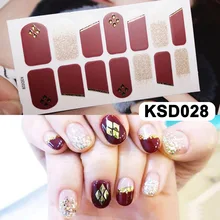 14 шт/лист бронзовые блестящие наклейки для ногтей 3D DIY украшения для ногтей- MS