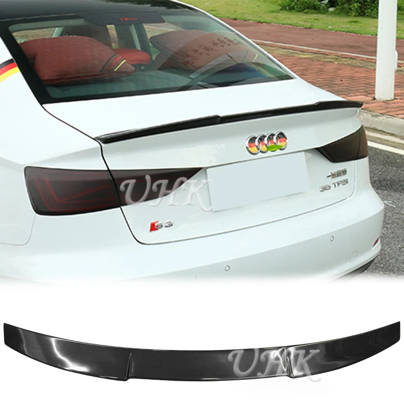  UHK For Audi A3 Carbon Fiber Rear Spoilers Big V Stlye Air Wing Auto Spoyler Car Styling Spoyler Tr