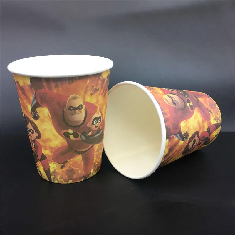 

6pcs The Incredibles theme paper cups tableware for kids birthday Party decoration drinking cups