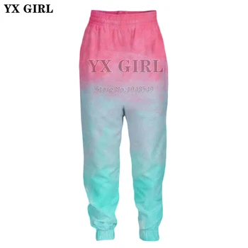 

YX GIRL Drop shipping 2018 New Fashion Mens Womens trousers vibrant colors 3d Print casual joggers pants