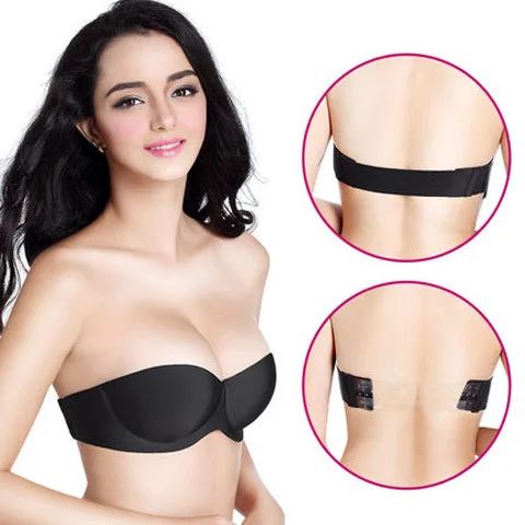 One-piece no steel ring gather wedding bride without trace invisible underwear strapless half cup glossy invisible bra