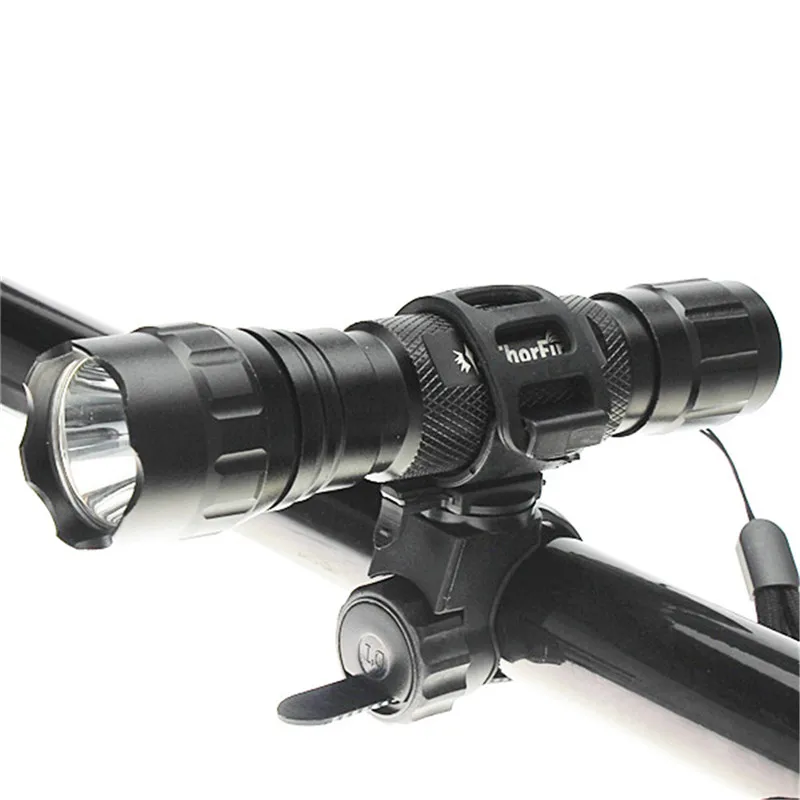 360 Swivel Bicycle Cycle Bike Front Torch Mount LED Head Light Holder Clip Rubber For 20-45mm Diameter Flashlight