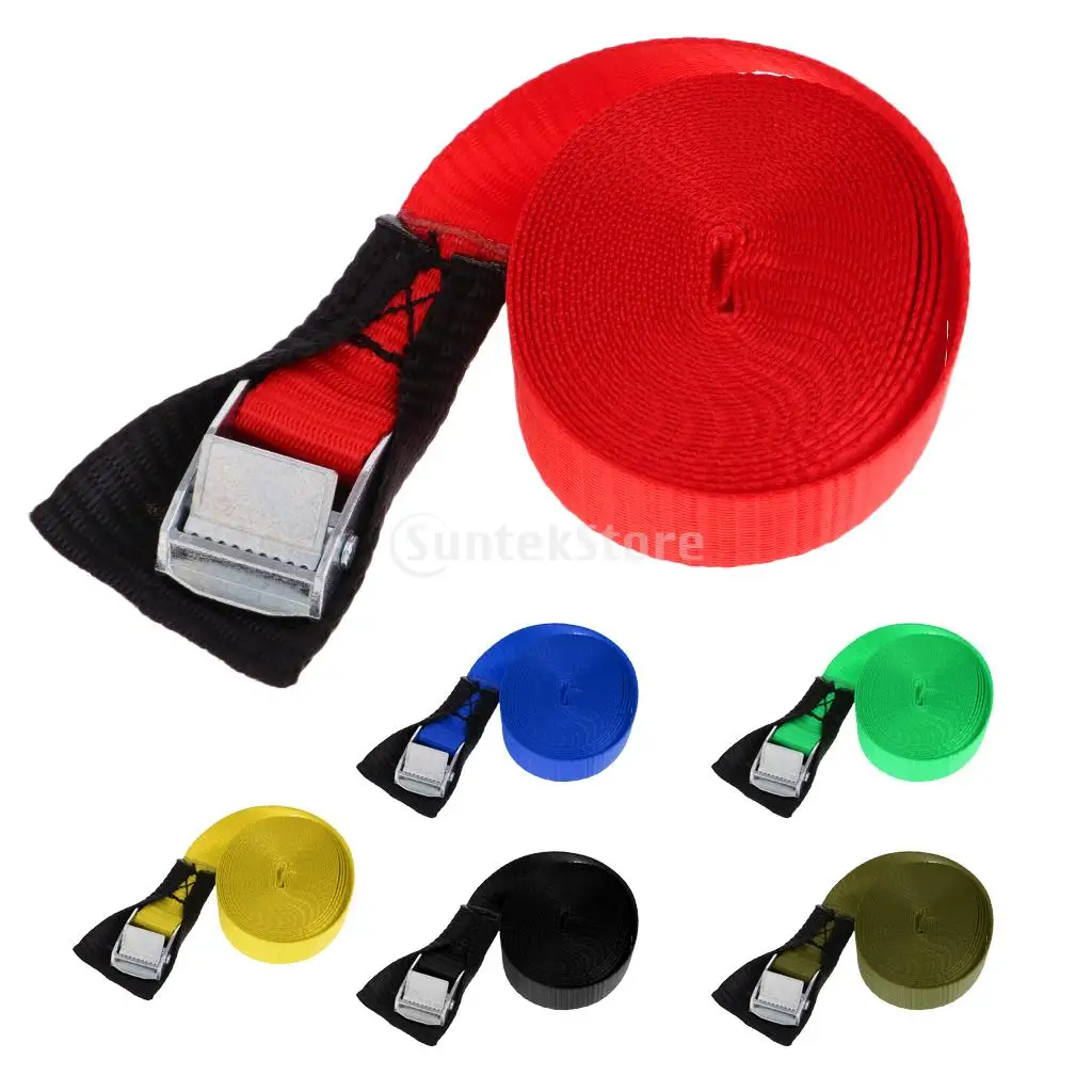 1 inch Wide 5 Meters / 3 Meters Kayak Canoe SUP Tie Down Strap Pack Lashing Belt Metal Buckle Fabric Protector