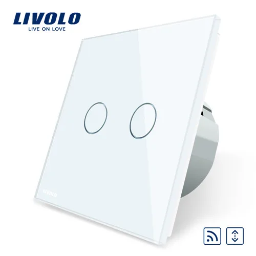 Livolo luxury Wall Touch Sensor Switch,Light Switch,smart switch,Crystal Glass,Power Socket,multifunctional sockets - Цвет: CurtainRemote Switch