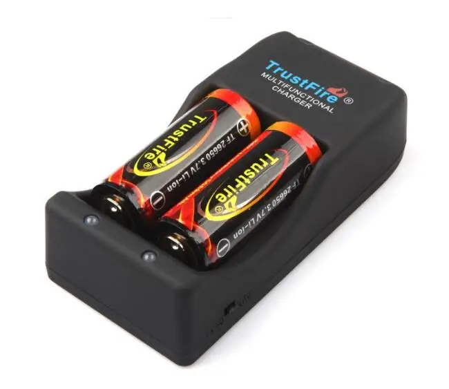 

2PCS TrustFire 26650 5000mAh 3.7V Li-ion Rechargeable Protected Battery+TrustFire TR-006 Multifunctional Battery Charger