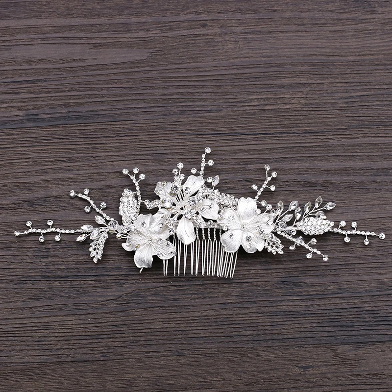 Vintage Silver Flower Bridal Hair Combs Wedding Hair Accessories