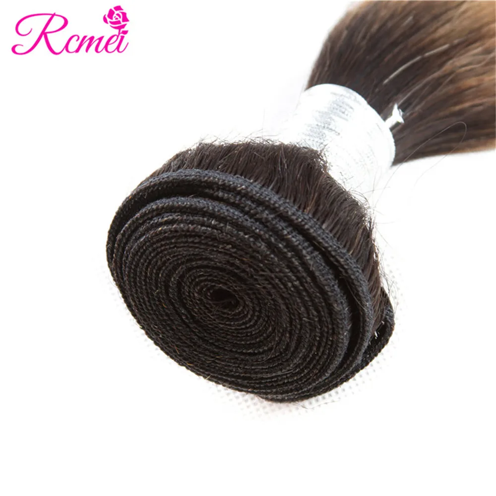 Rcmei Ombre Human Hair Bundles Straight Hair 1B/27 Honey Blonde Weave Bundles Two Tone Colored Brazilian Non Remy Hair Extension