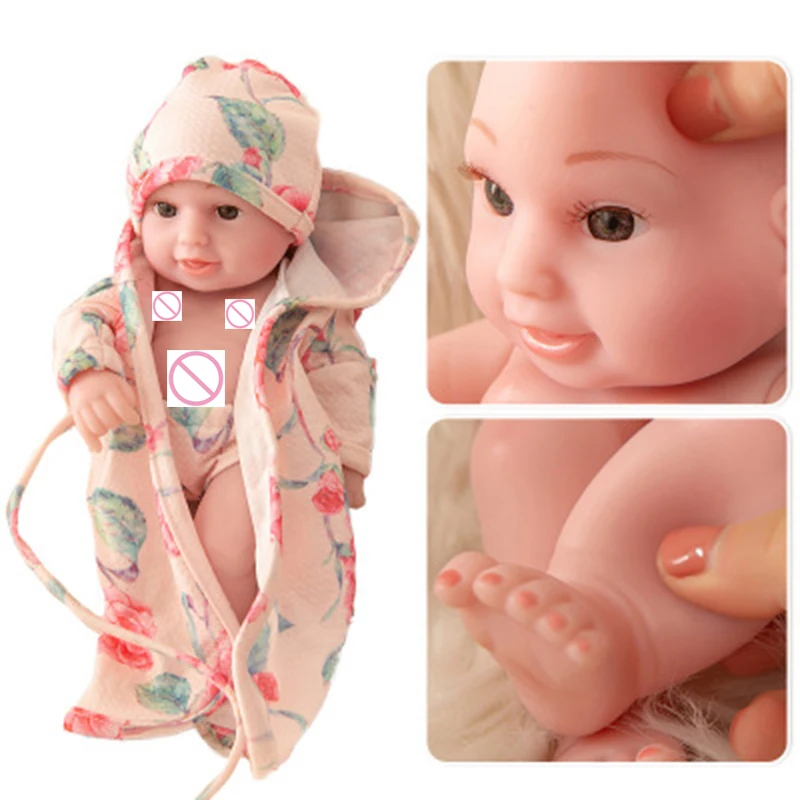 10 дюймовые Мини куклы Reborn Baby мягкие резиновые полностью силиконовые