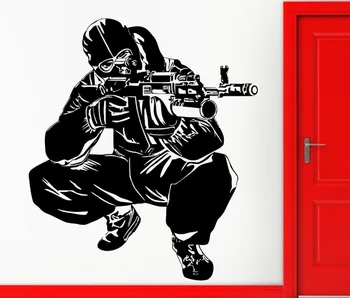 

Free mail diy wallpaper Special Home Decor Wall Stickers Vinyl Decal Army Special Forses AK-47 Military Decor