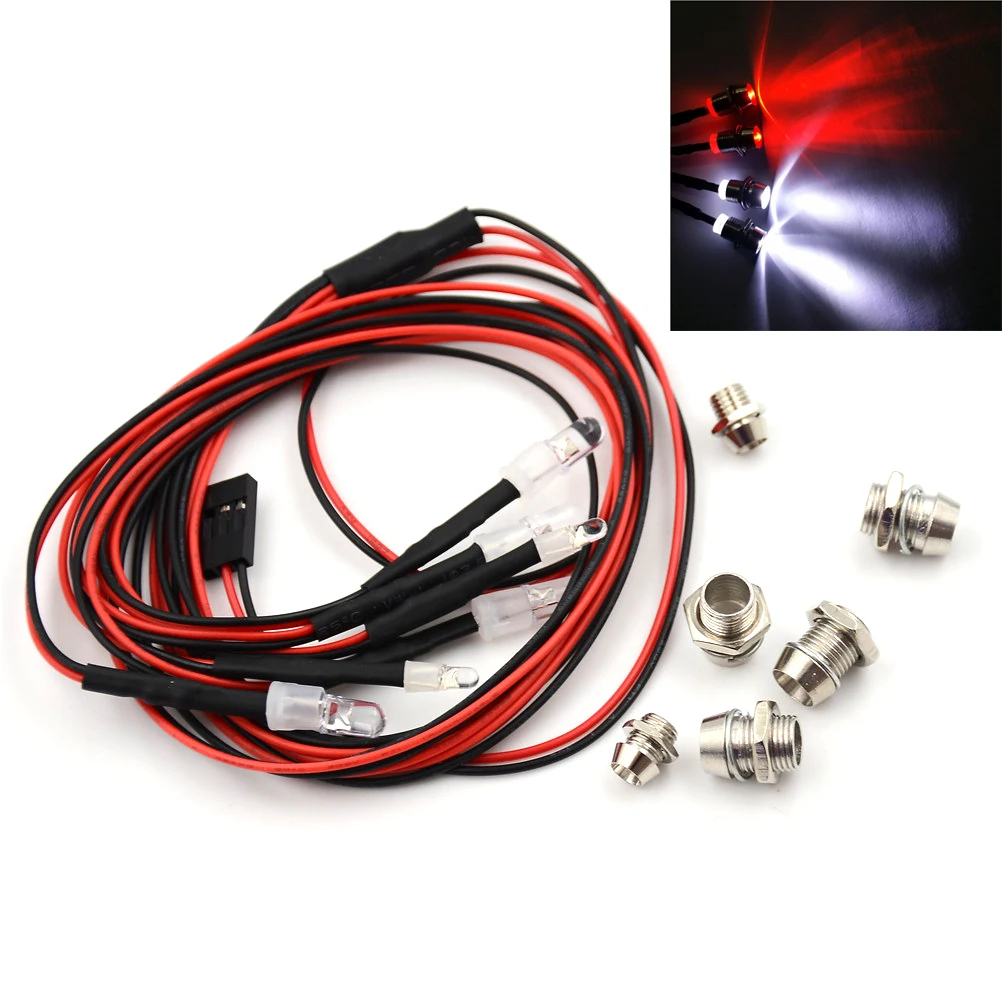 

New 6LEDs Lights 3-7V RC Car Light Set Headlight Taillight 1/10 RC Model Car Truck