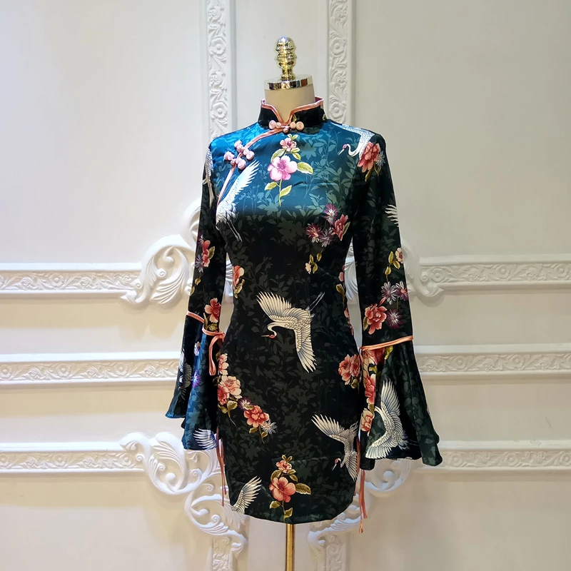 Китайское платье Cheongsam Qipao Shanghai Tang японское кимоно свободное Ретро винтажное