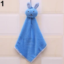 Baby Hand Towel Cartoon Animal Rabbit Plush Kitchen Soft Hanging Bath Wipe Towel