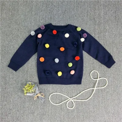 EnkeliBB/зимние свитера для малышей; бальный свитер для мальчиков и девочек; плотный милый детский пуловер; прекрасный наряд; вязаные топы для маленьких мальчиков и девочек - Цвет: Blue