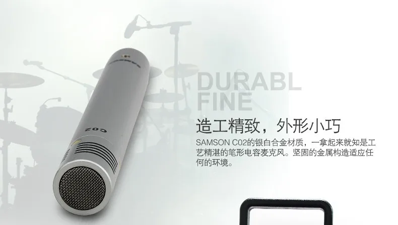 Pair Samson c02 small diaphragm condenser microphone piano percusses stereo music pick up microphone pencil type for recording wireless headphones with mic