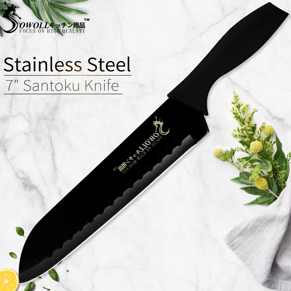 

SOWOLL Santoku Knife Japanese Chef Knives Stainless Steel Kitchen Knife Professional Sushi Sashimi Meat Cleaver