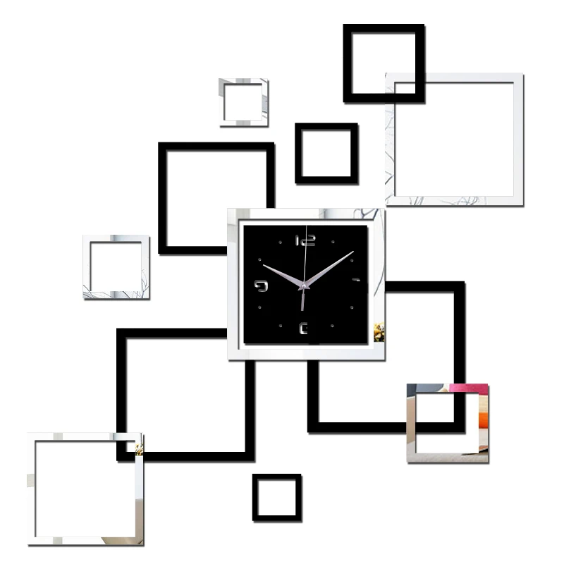 Horloge à quartz en acrylique, décoration de maison, salon, design moderne sûr, grand autocollant numérique