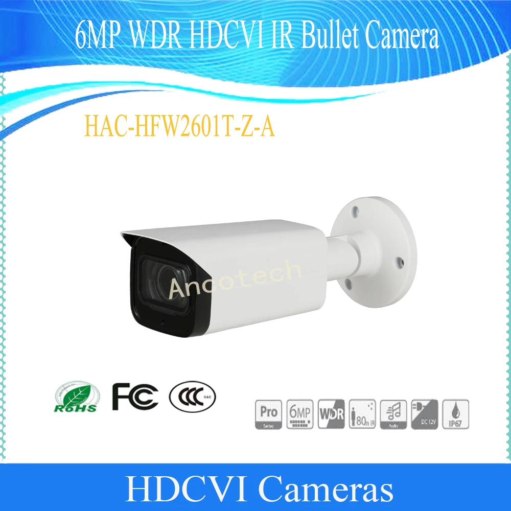 

Free Shipping Security Camera CCTV 6MP WDR HDCVI IR Bullet Digital Video Camera IP67 DH-HAC-HFW2601T-Z-A