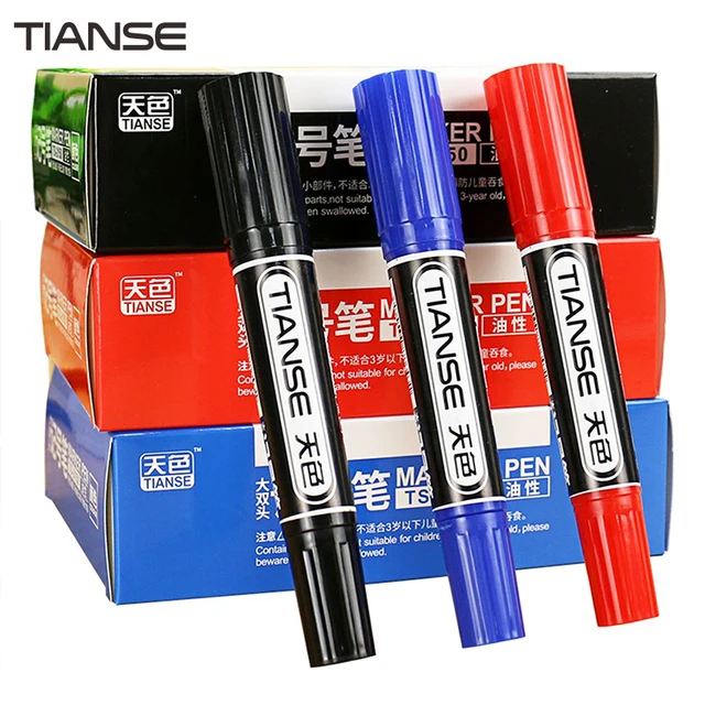 TIANSE TS 2150 10PCS/Set Plastic Oily Waterproof Permanent Marker Pen