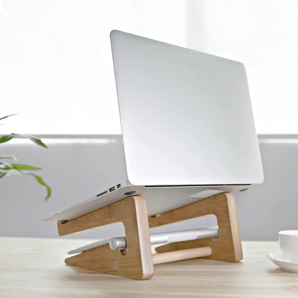

Laptop Holder Keyboard Detachable Desk Stand Wooden Mount Foldable Portable for Apple Macbook Tablet PC Notebook 15"-17