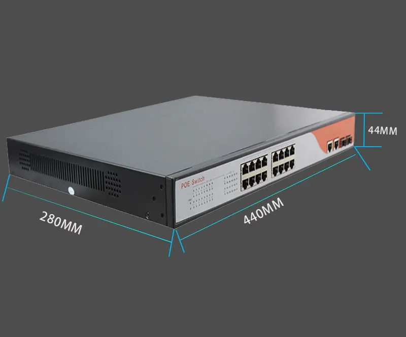 HYY7 250 w мощность встроенного 16 + 2 гигабитный коммутатор poe 1000 Мбит/с rj45/sfp для видеонаблюдения onvif nvr ip-камеры