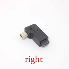 10 шт. мини-usb тип A штекер Micro usb B Женский 90 градусов угол адаптера зарядное устройство