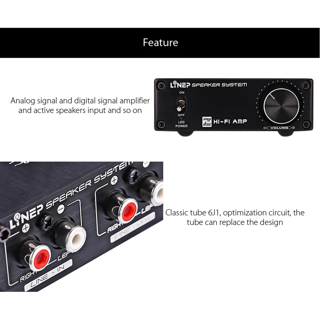 

6J1 Valve Tube Headphone Pre-Amplifier Speaker System US Plug A937