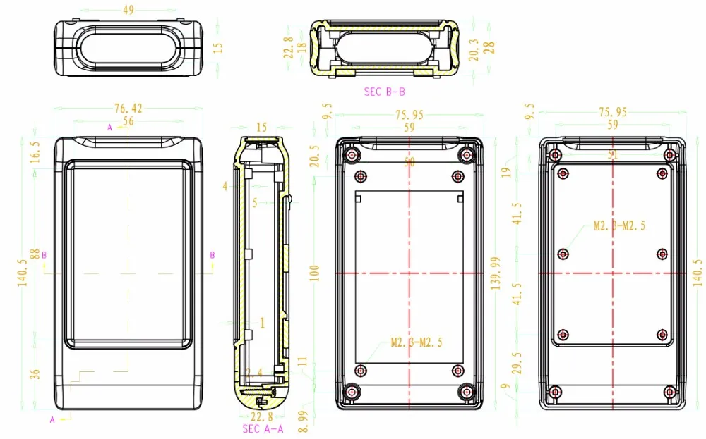 szomk plastic box for electronics project instrument enclosure plastic housing enclosure for pcb design project box (10)