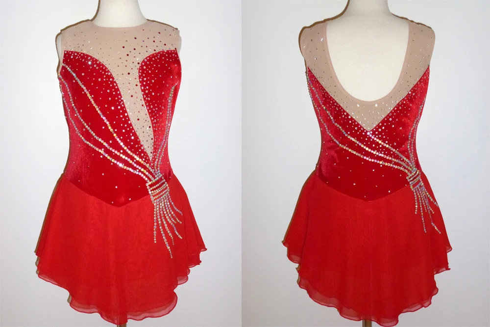 

Free shippingRedleotard RHYTHMIC GYMNASTICS age 6-8, ice skating, acrobaticsSD304