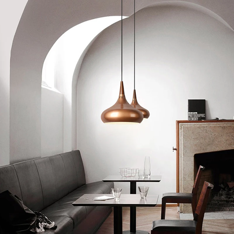 Copper Nordic Pendant Lights Aluminum Wood Hanging Drop Lamp Restaurant Kitchen Light Suspension Luminaire Home Christmas Light (3)