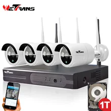 Беспроводные Камеры Безопасности Системы Видеонаблюдения Комплект 4CH Wi-Fi NVR Комплект P2P HD 720 P Ночного Видения Беспроводная IP CCTV Камера Kit Набор