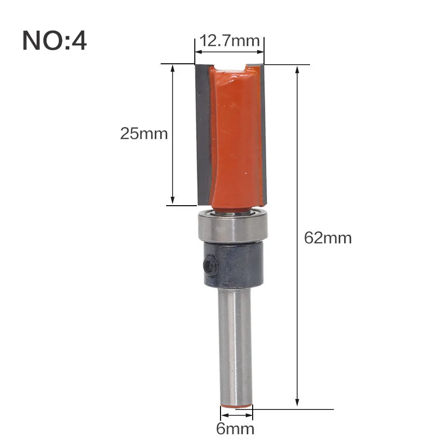 1pcs6mm хвостовик древесины фреза прямой конец насадка-триммер очистки флеш отделка Уголок Круглый бокс биты инструменты фреза RCT