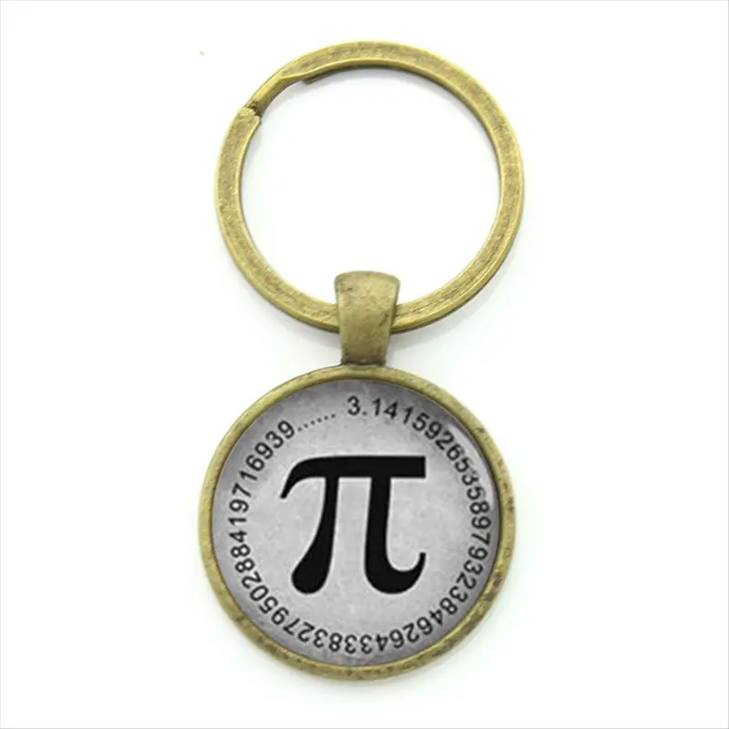 TAFREE Wholesale retail vintage men key chain ring jewelry classic mathematical Pion Pi symbol keychain math teacher gifts KC134 - Цвет: KC134