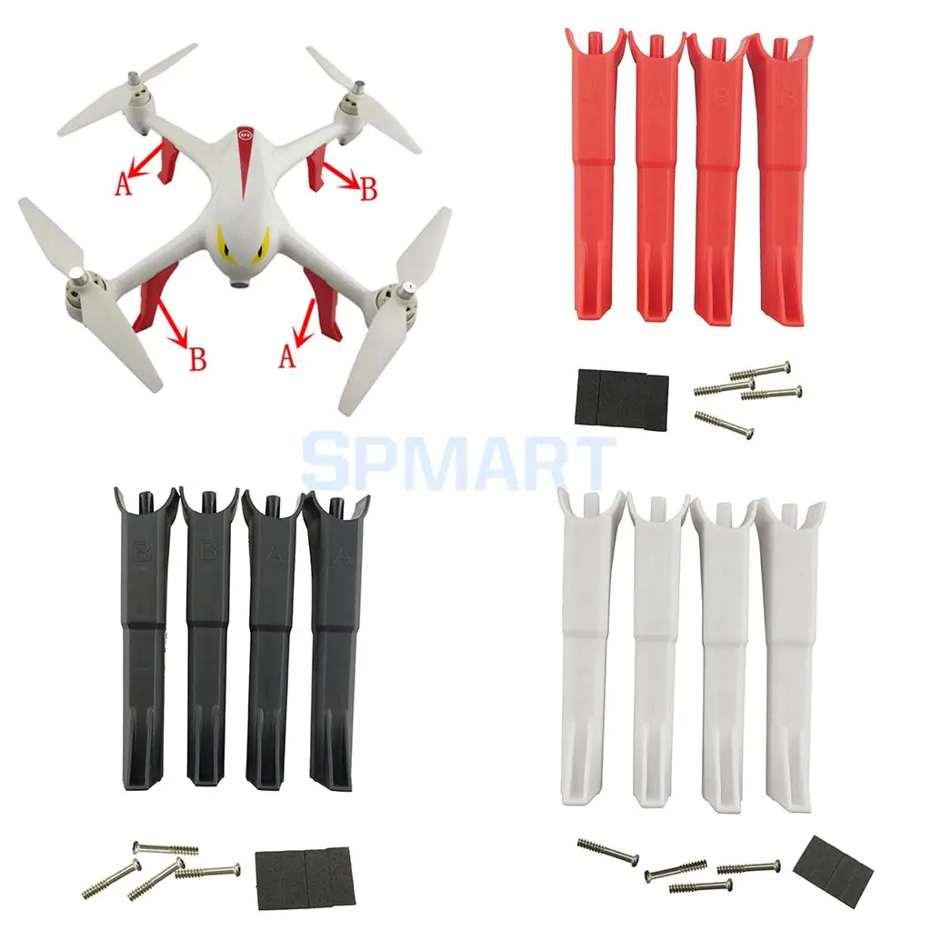

4 Pieces Plastic RC Drone Aircraft Landing Gear Undercarriage Protection Set for MJX B2C B2W Bugs 2 Spare Parts