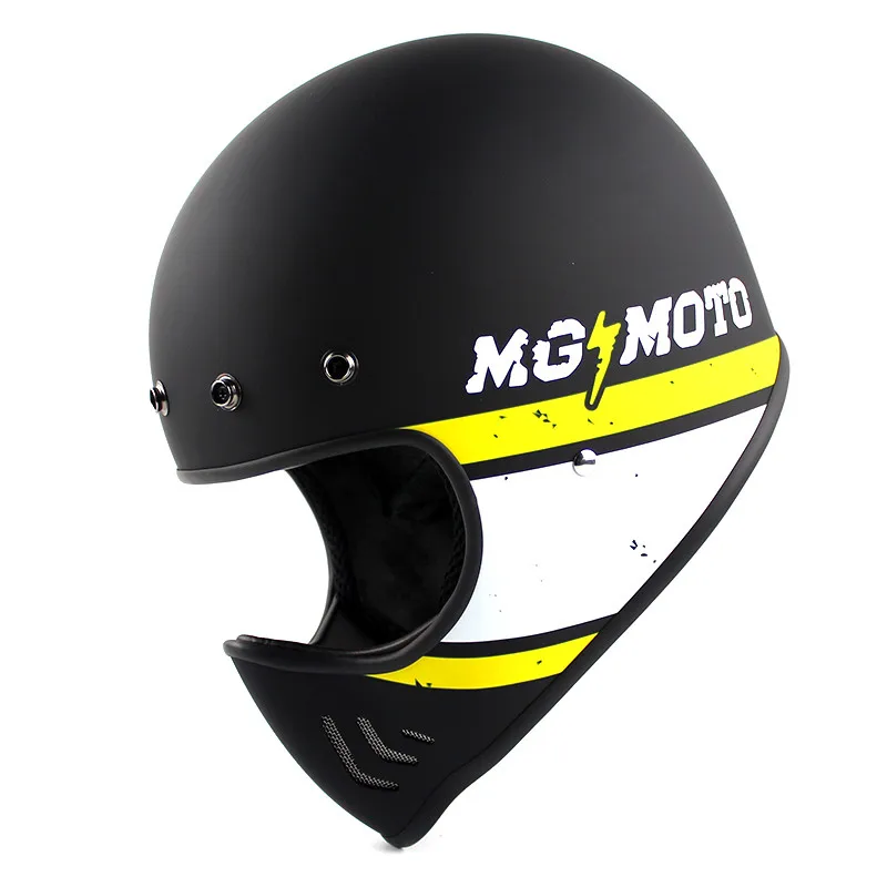 TMC шлем безопасности для мотоцикла черный круиз дух всадника Ретро мотокросса шлемы полное лицо шлемы стекловолокна - Цвет: matt black