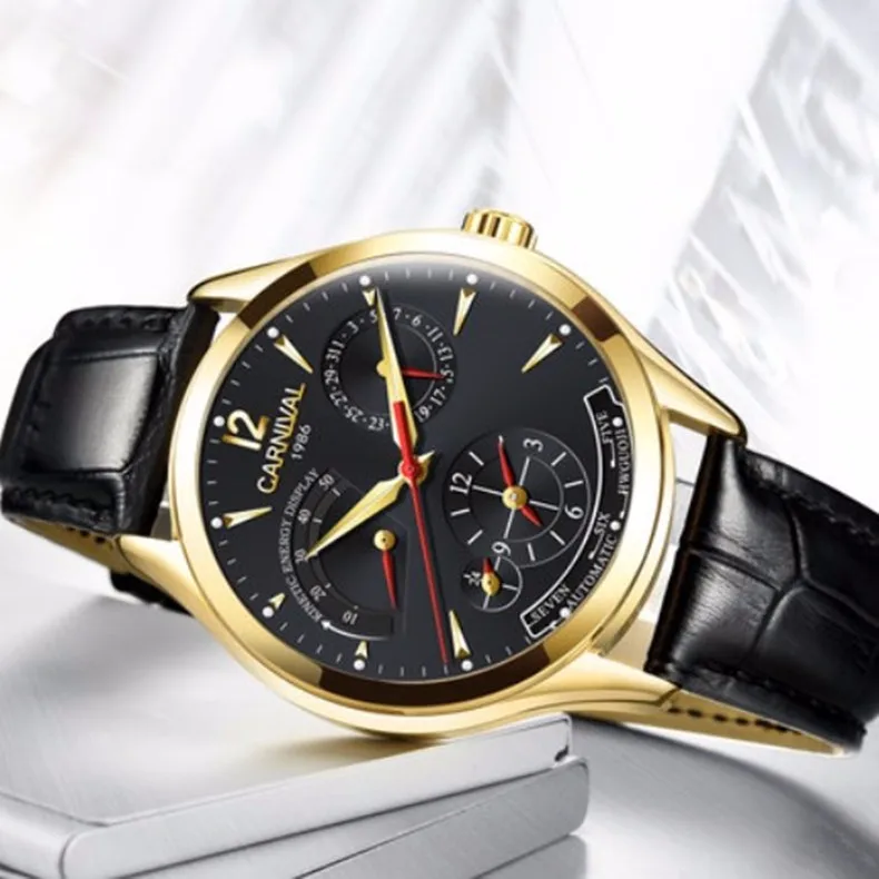Карнавальные швейцарские мужские часы Топ бренд класса люкс многофункциональные автоматические механические часы мужские водонепроницаемые светящиеся часы montre