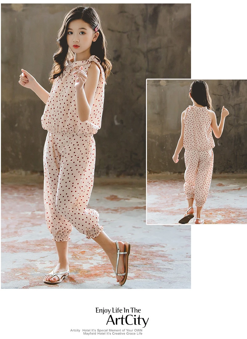 2019 Summer Polka Dot Girls Clothes Set_05