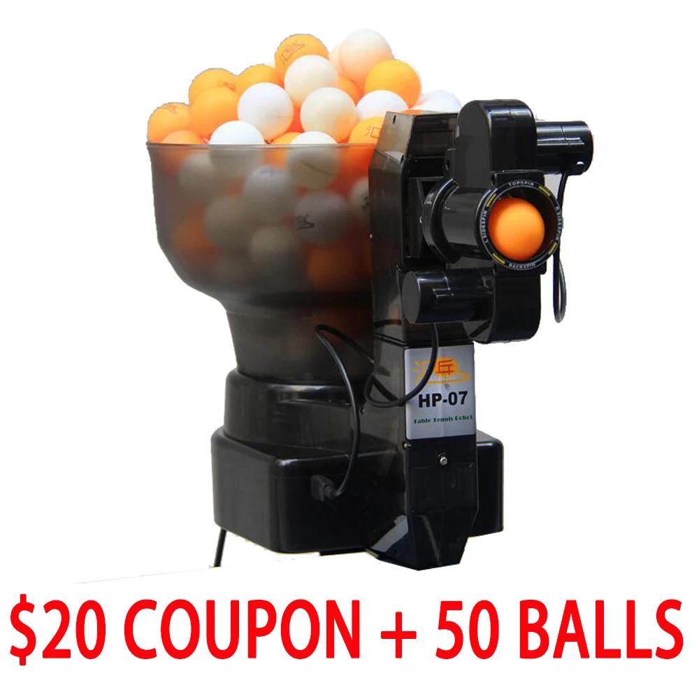 

Professional Portable HP 07 High quality 36 spin Table Tennis Robot / Ping Pong Robot Express Fast Delivery Send 50 balls
