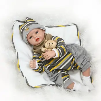 

55cm Soft Silicone babies Reborn Dolls vinyl newborn boy reborn collectible doll Bebe Alive lol Doll Kids Playmate brinquedos