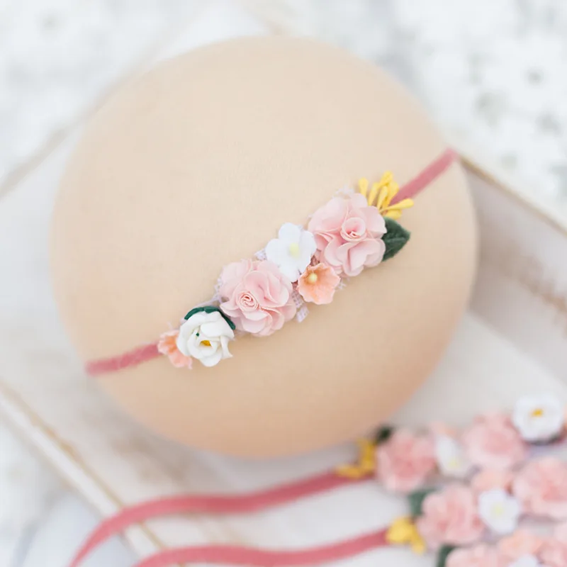 

Baby Headband With Flower Girl Photo Shoot Newborn Photography Props For Studio Girl Princess Headwear Flower Hair Accessories