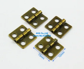 

40 Pieces Antique Brass Jewelry Box Hinge Small Gift Box Hinge 13x12mm with Screws