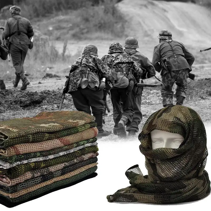 

Relefree Military Camouflage Tactical Mesh Scarf Sniper Face Veil Camping Hunting Multi Purpose Hiking Scarve