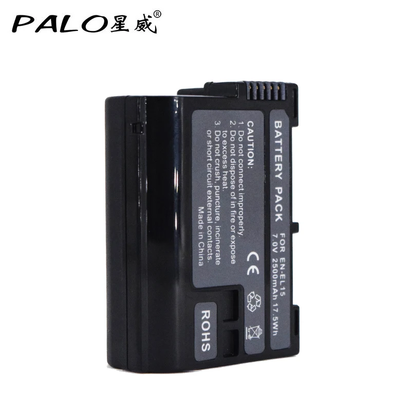 PALO 2pcs аккумулятор камеры EN-EL15 enel15 el15 цифровой аккумулятор для Nikon D500, D600, D610, D750 D7000, D7100, D7200 с зарядным устройством