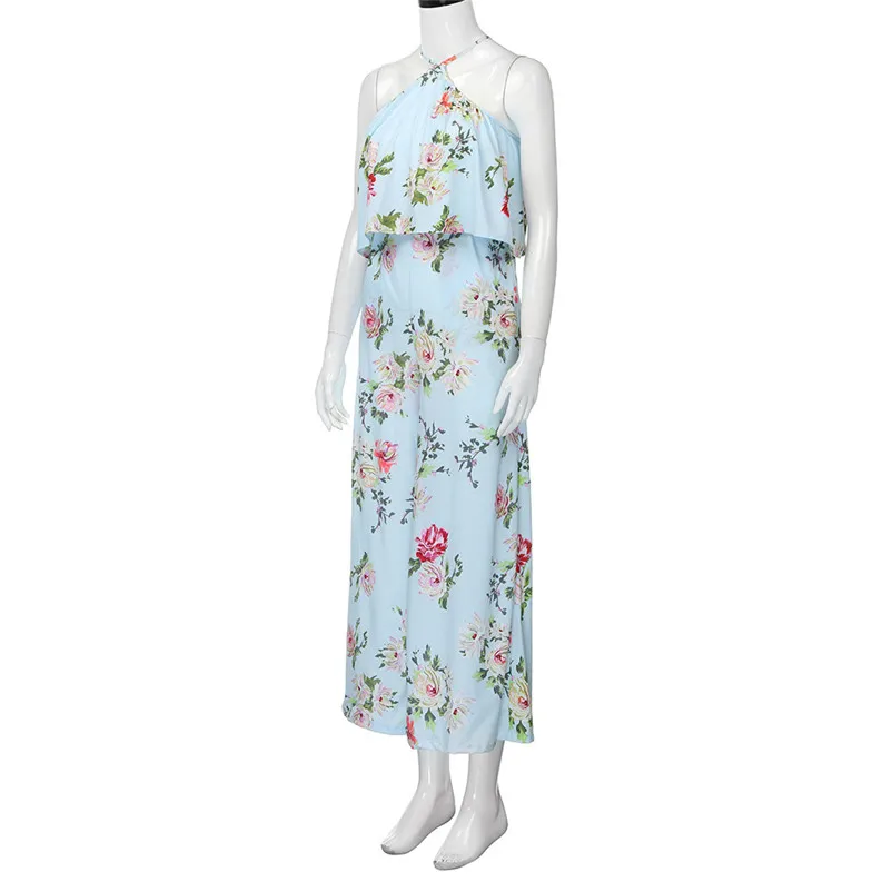 Fashion summer jumpsuit woman 2018 Strap Floral Sleeveless Backless Jumpsuit Long Wide Leg Trousers pantaloni siamesi J28#N (5)