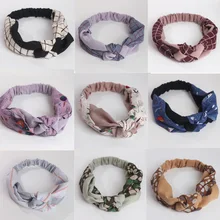 

2018 fabric Cross knot hair band limited edition fashion retro Flower Hair headband Women Spring Summer Chiffon Hair Accessories