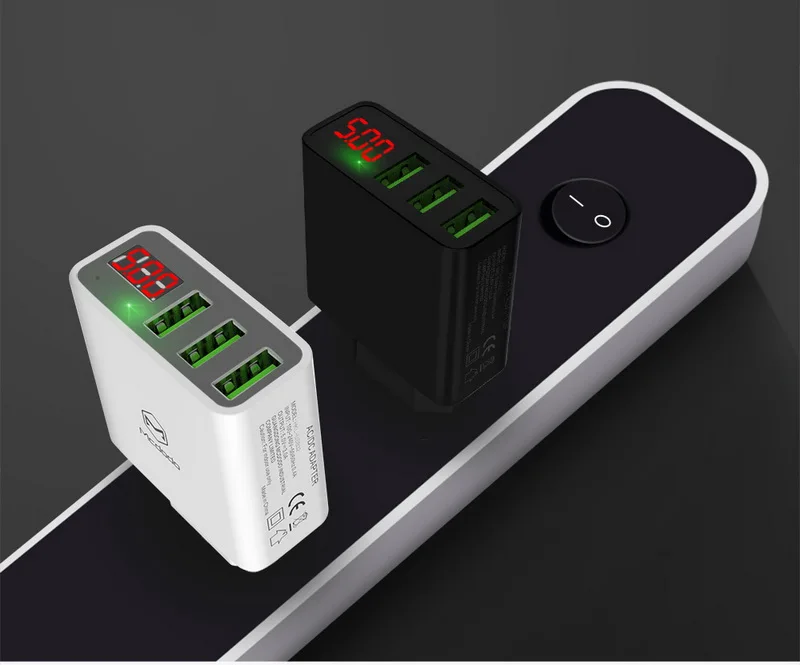 Универсальное USB зарядное устройство светодиодный дисплей 3 USB зарядное устройство USB ЗУ для мобильного телефона Быстрая зарядка настенное зарядное устройство для iPhone X samsung Xiaomi