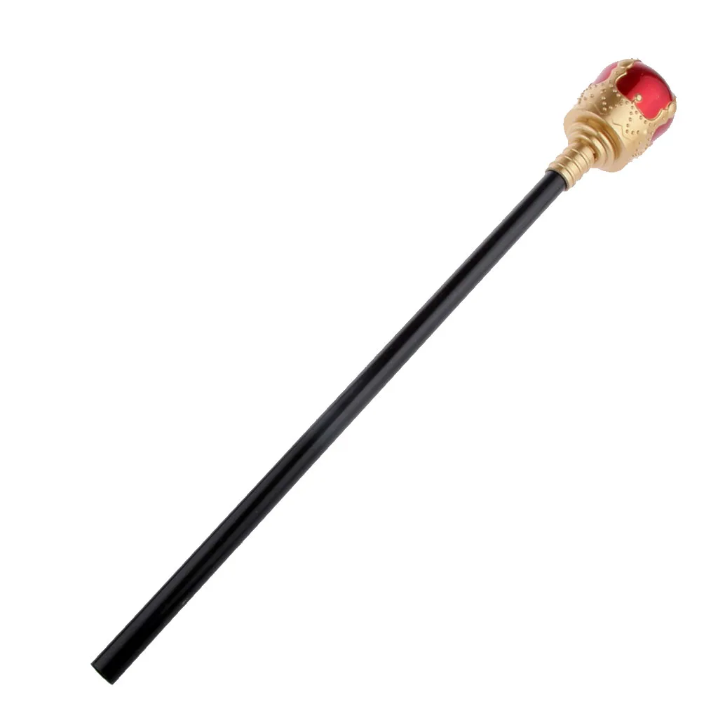 

48cm Halloween Costume Party Magic Wand Jewel Scepter Fancy Dress Ball Prop The King's Scepter Wand Red Gold