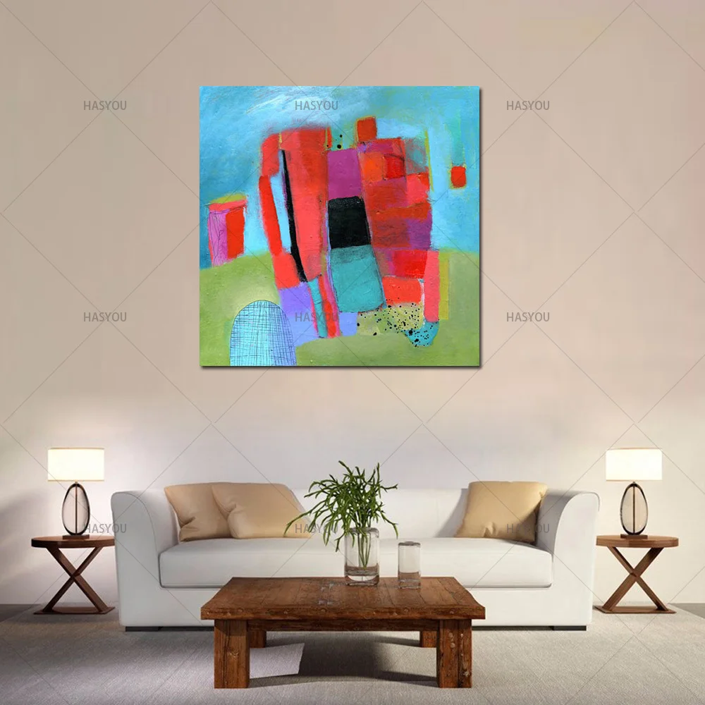 

Hand Painted Colorful Abstract Oil Painting on Canvas Modern Wall Decoration Art Picture Handmade oil Painting as christmas gift