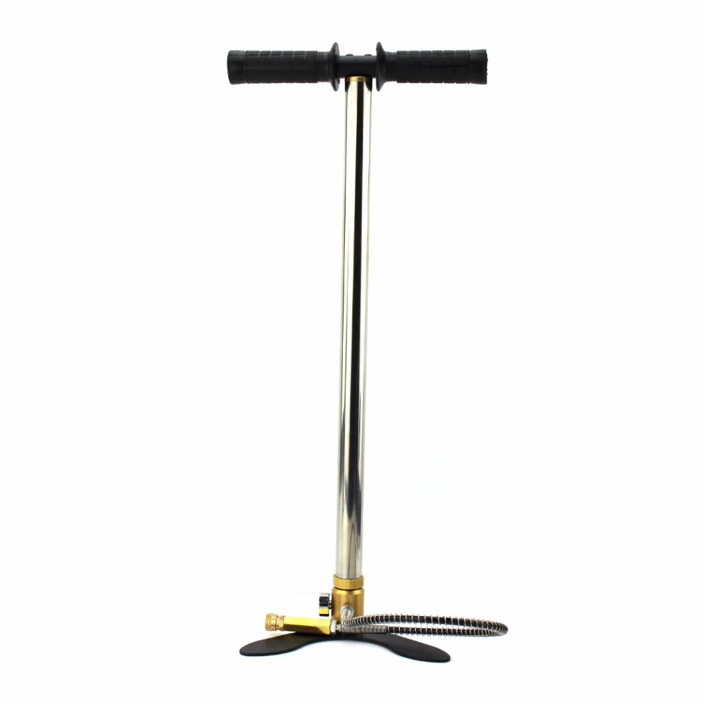 

High Pressure PCP Pump Hand Operated Air Pump 30mpa4500psi Three Stage HPA tank Hunting Car Bicycle Stainless Steel Fixed Pedal