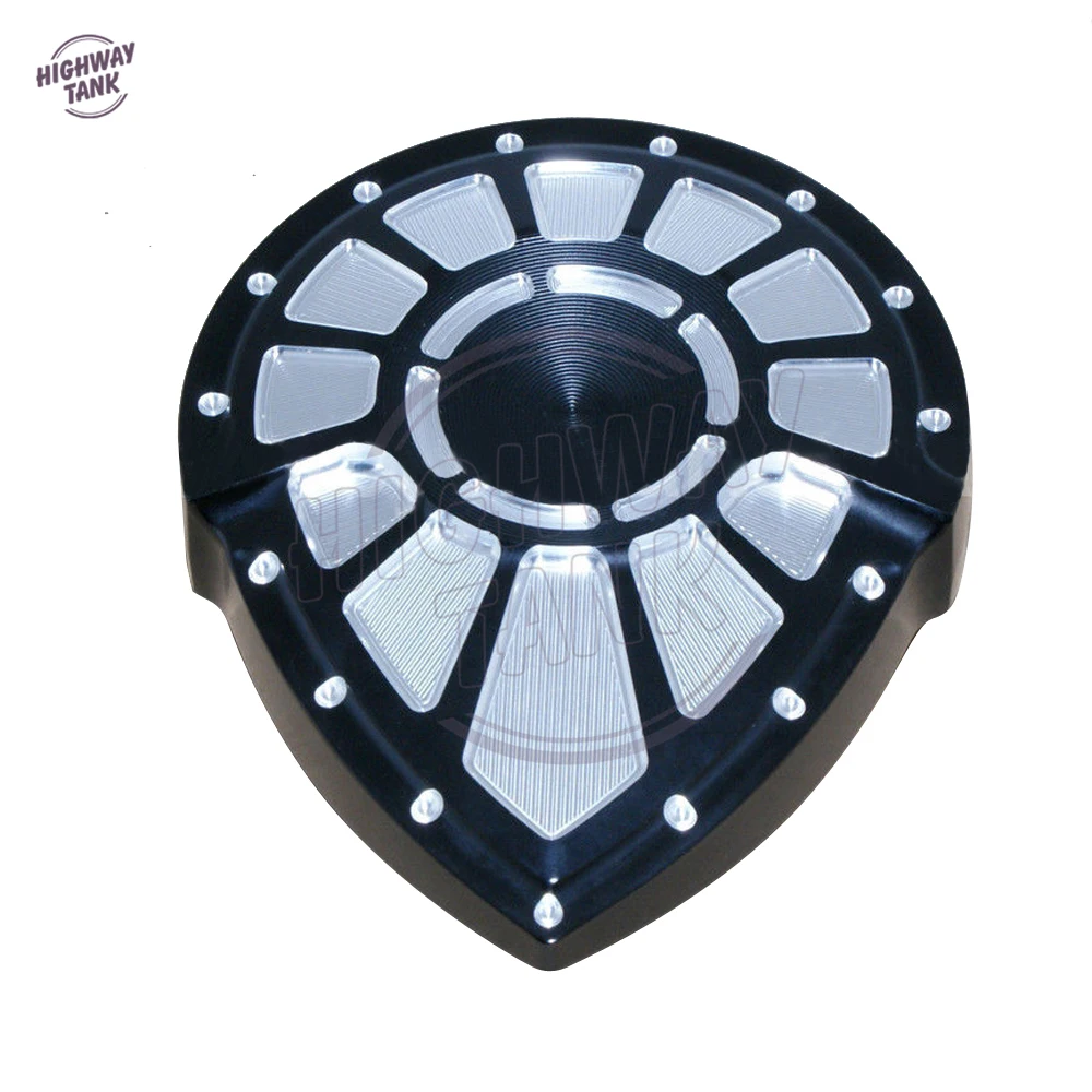 Black Aluminum Edge Cut Motorcycle Contrast Right Ignition Cover Accent
